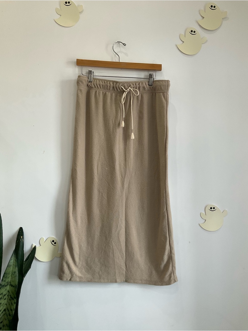 Universal Thread Neutral Tan Drawstring Midi Skirt
